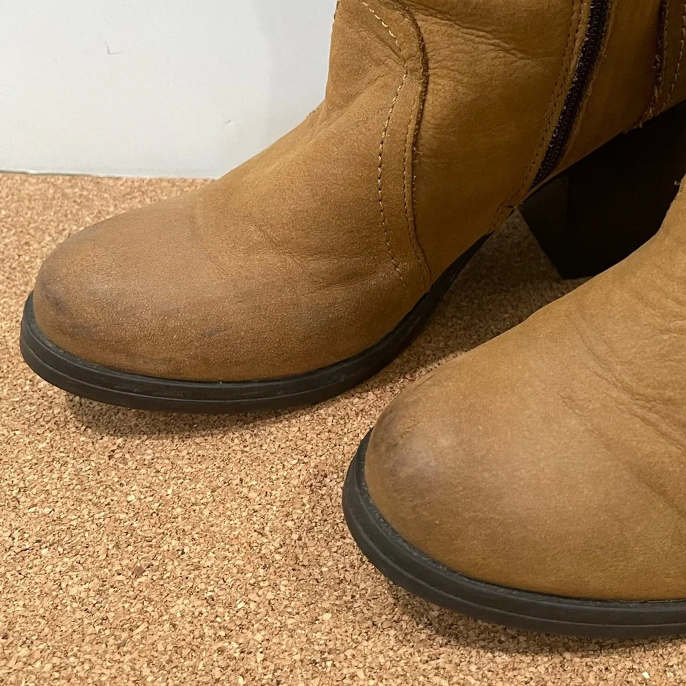 Vintage Levi’s Leather tan block heel riding western cowgirl cowboy boots sz 6 - Picture 4 of 17